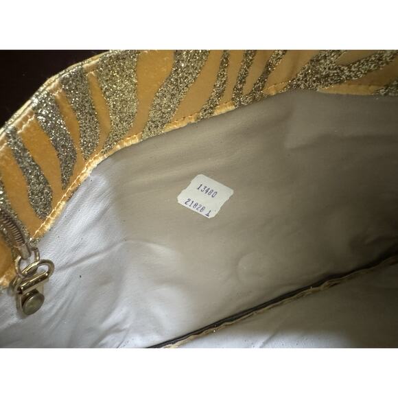 VTG Gold Sequin Clutch Handbag Purse Night Out Party Birthday Princess NWT - Picture 5 of 9